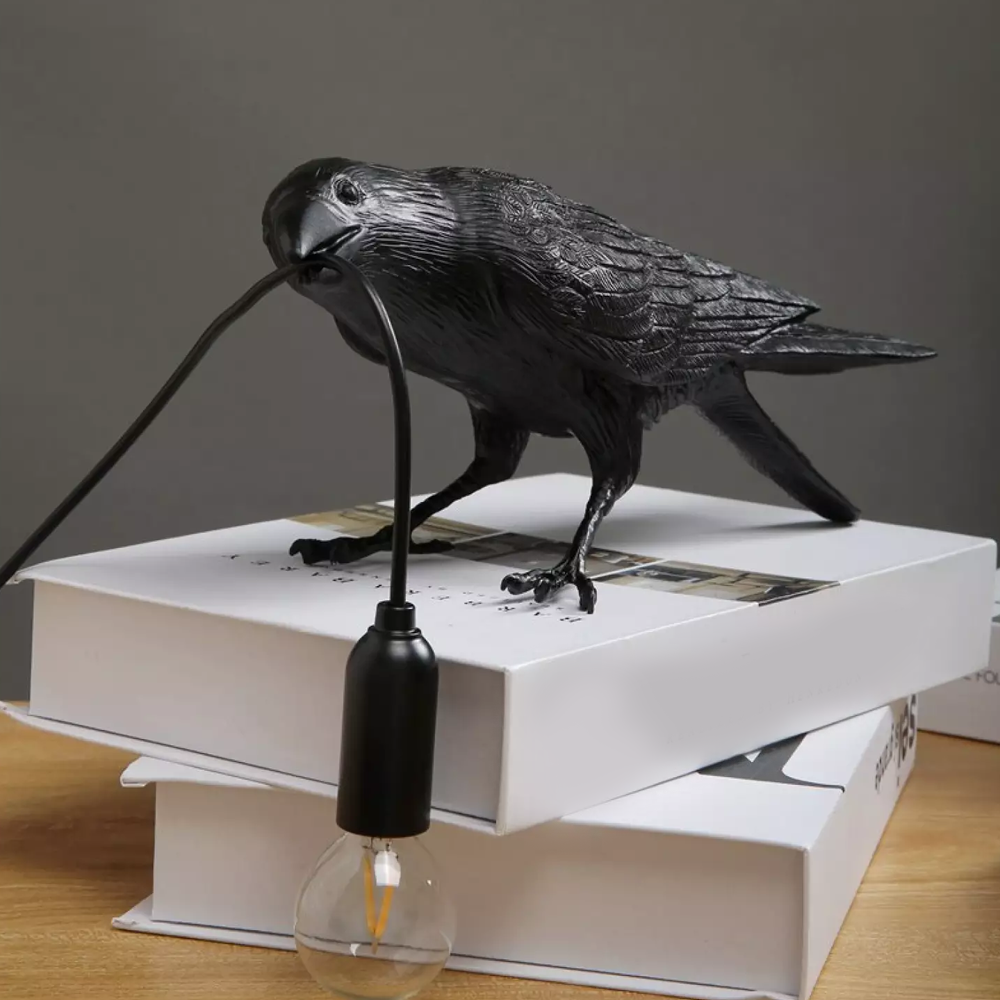 Stylish & Fun Black Raven Bird Crow Lamp