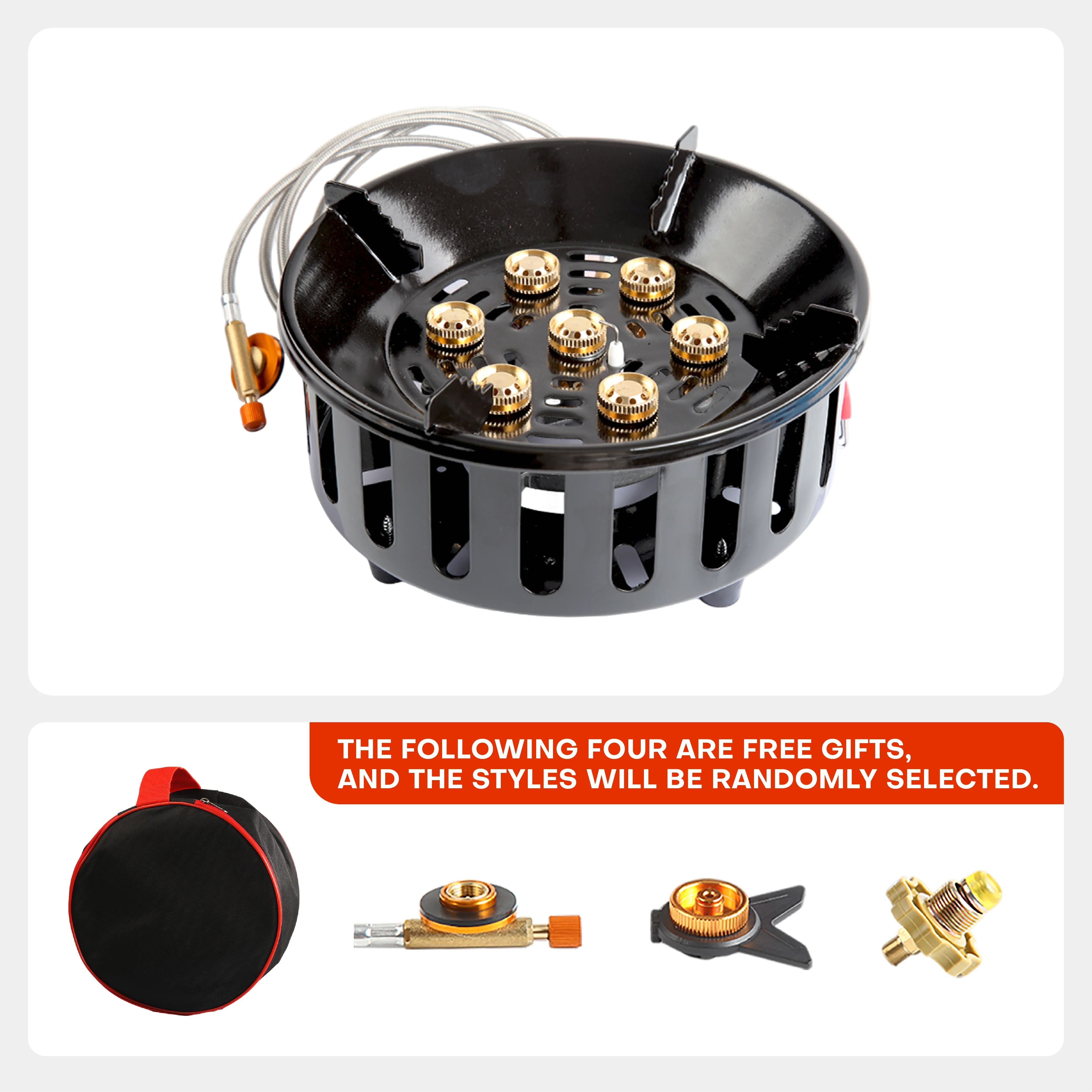 7-Core High-Power Camping Stove – Strong Fire Portable Windproof Gas Burner