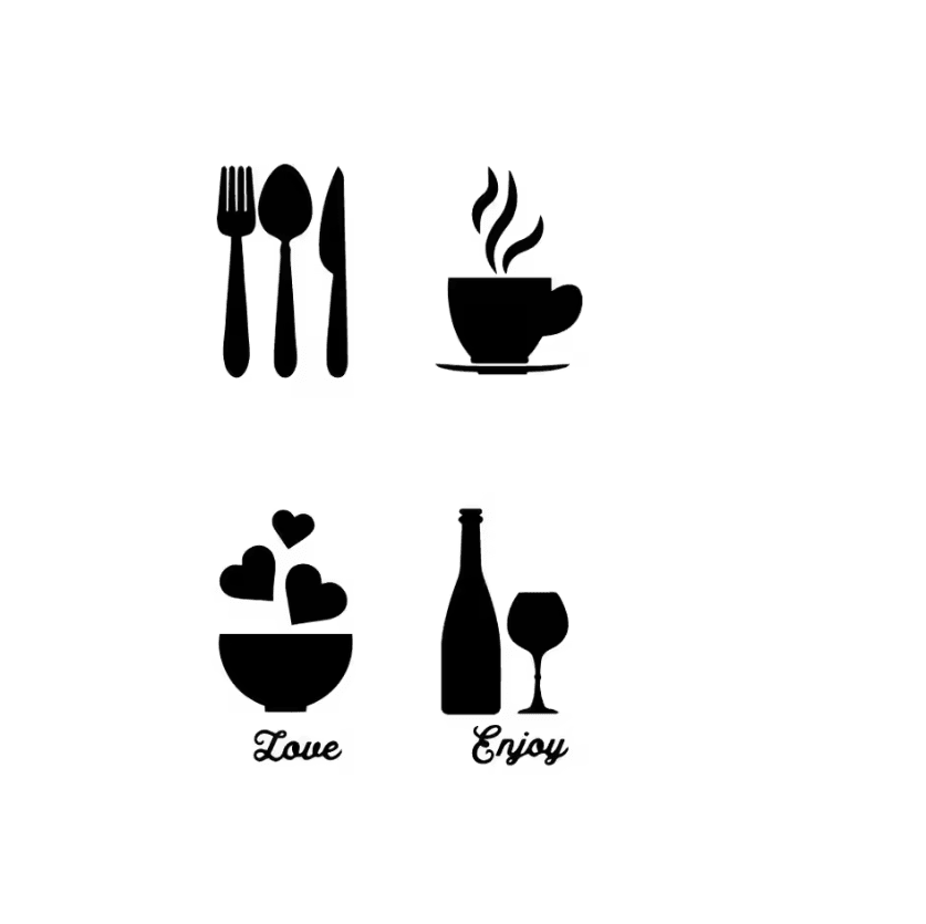 Tableware & Food Theme Wallpaper – Modern Kitchen & Dining Wall Decor