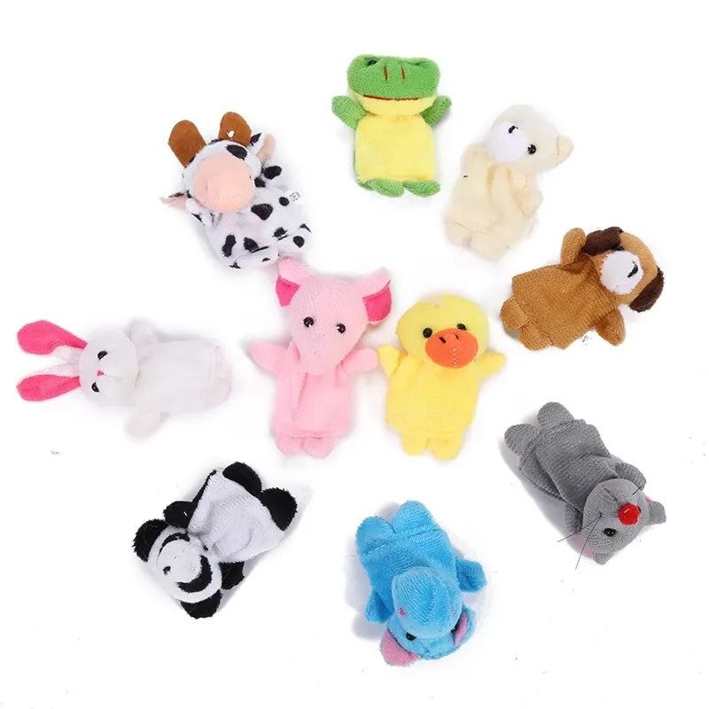 Plush Cartoon Finger Puppet Set