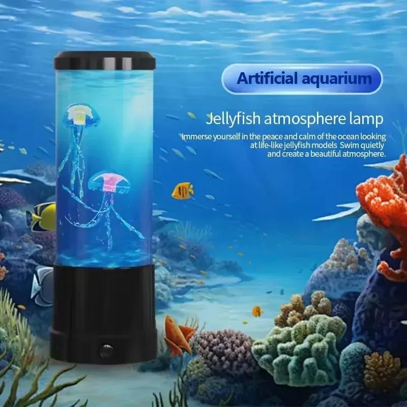 Simulated Jellyfish LED Aquarium Night Light for Bedroom Home Decor and Relaxation Ambiance