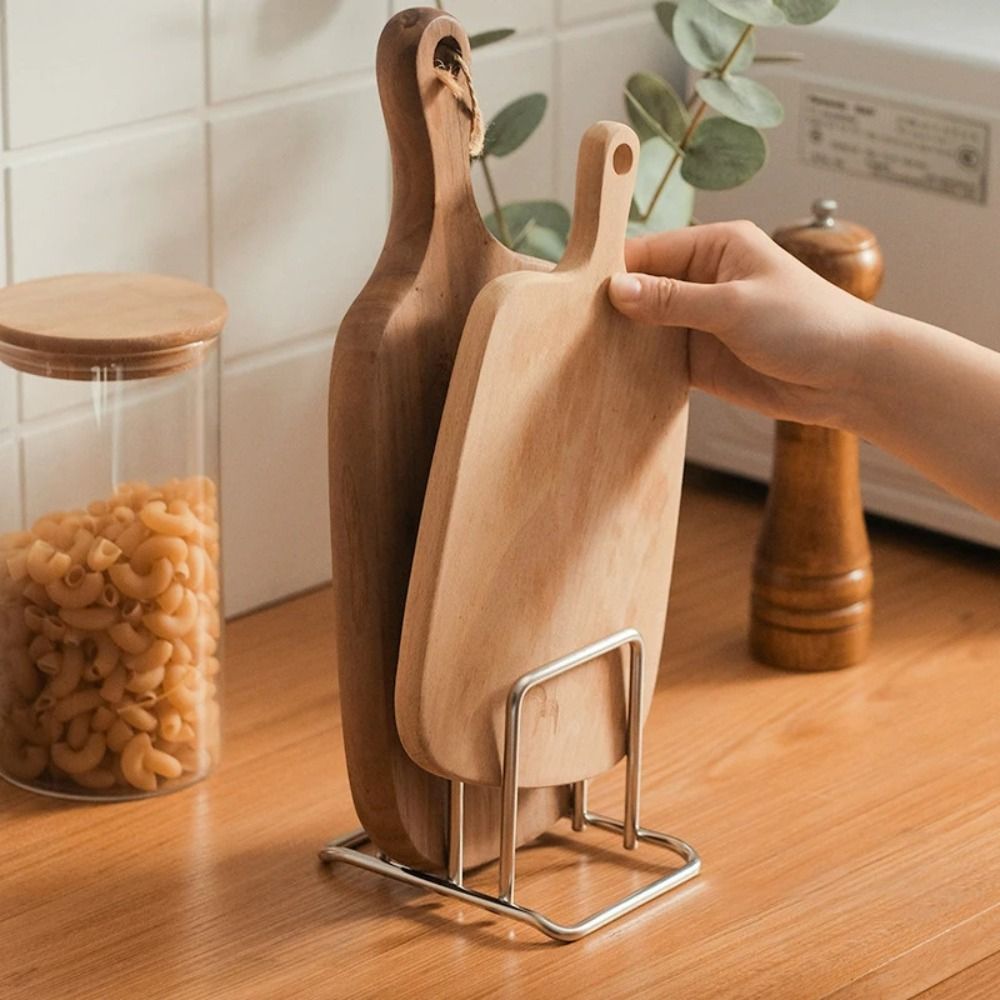 Portable Stainless Steel Cutting Board Holder – Wall-Mounted, Space-Saving Kitchen Organizer for Cutting Boards