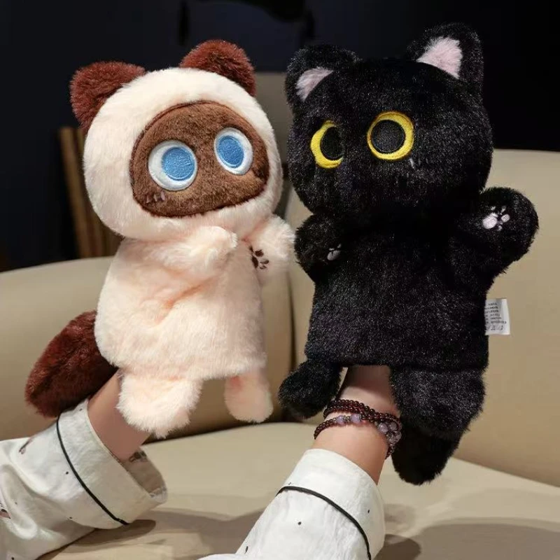 Cute Cat Hand Puppet Soft Kitty Educational Baby Toy for Kids Animel Stuffed Doll