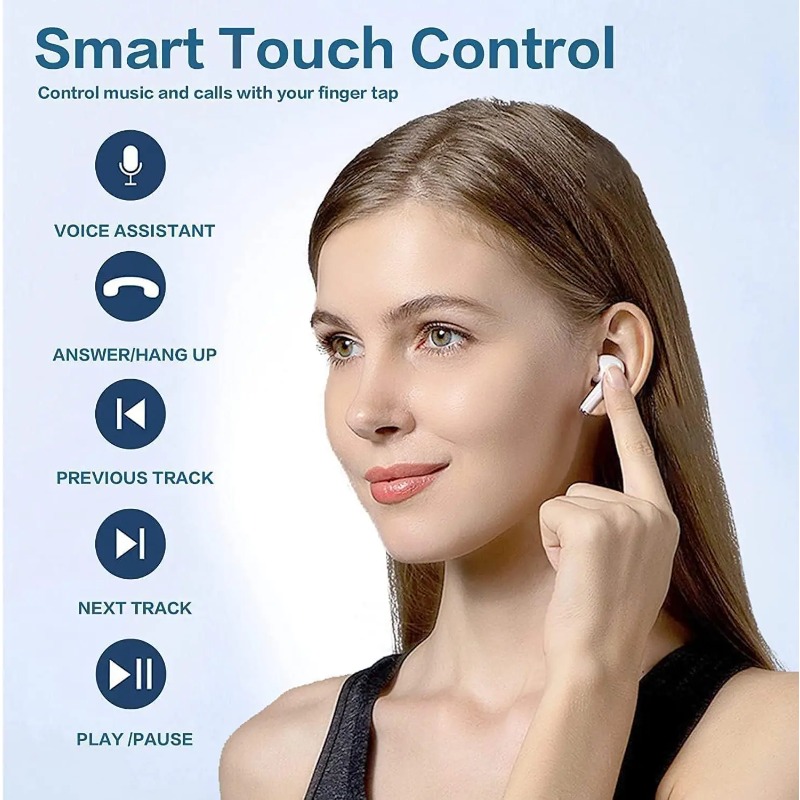 Bluetooth Earbuds with Mic Long Battery Sports Wireless Earbuds