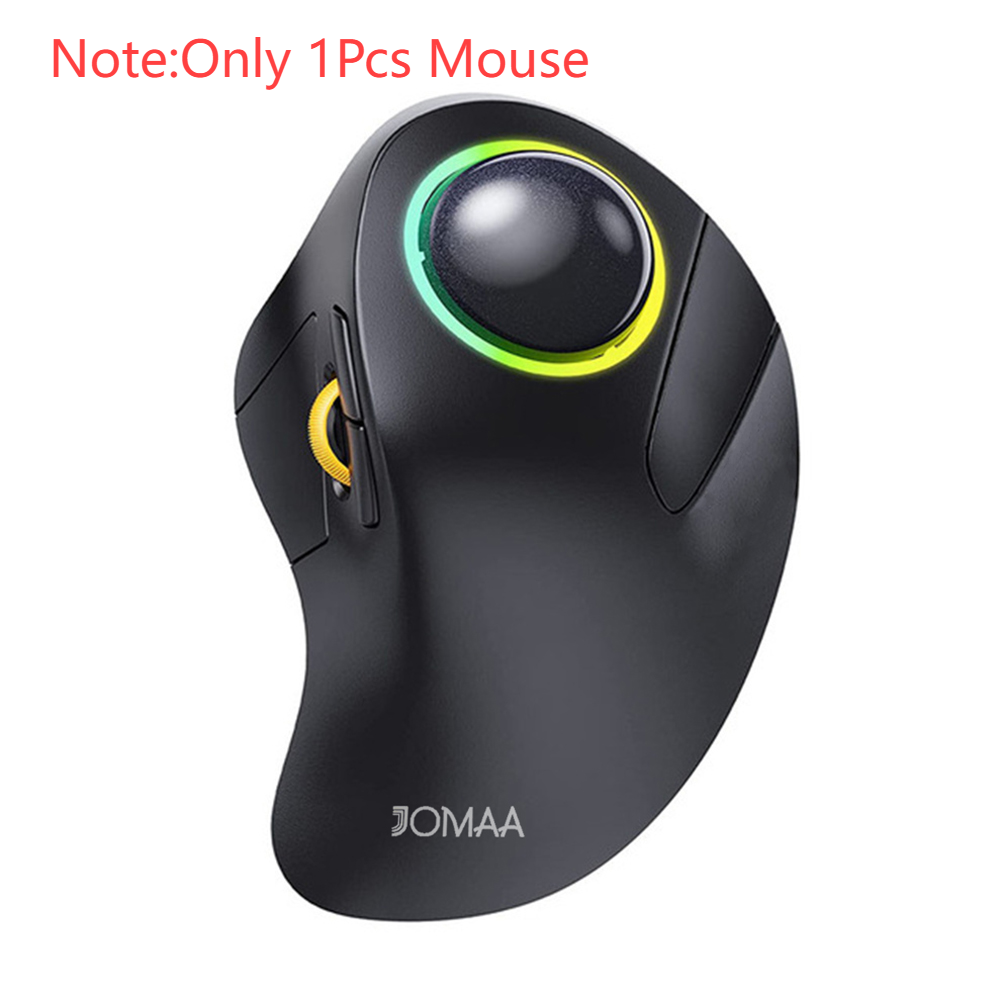 Ergonomic Rollerball Gaming Mouse, Rechargeable Wireless Trackball, & Bluetooth RGB Gear Adjustable