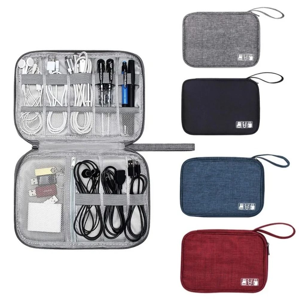 Portable Electronic Accessory Organizer – High-Performance Waterproof Travel Bag for USB, Data Cables, and Charger Plugs