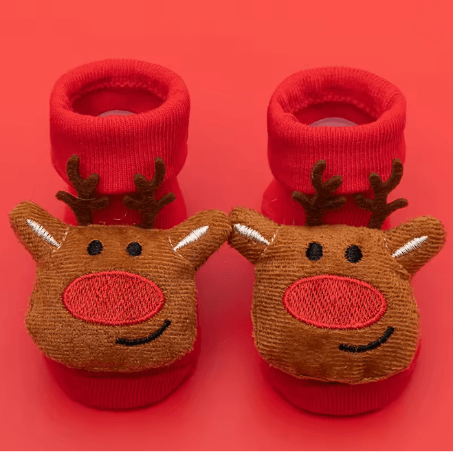 CozySnow Christmas Baby Socks Warm Knitted Snowman and Deer Mid Socks