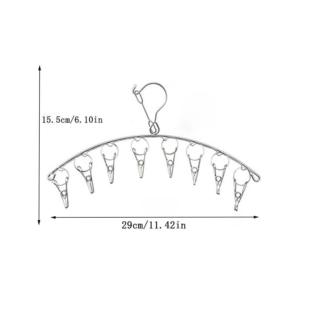 Foldable Clothes Drying Hanger with Multi Clips