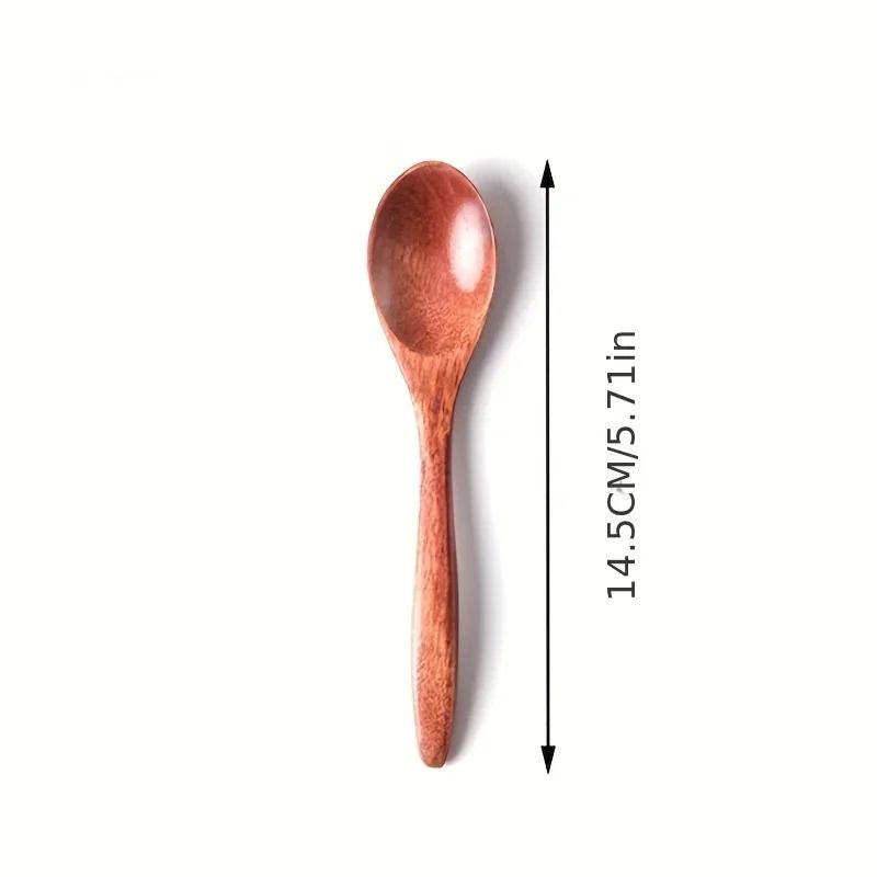 Wooden Tea Spoon Set Long Coffee and Dessert Spoons