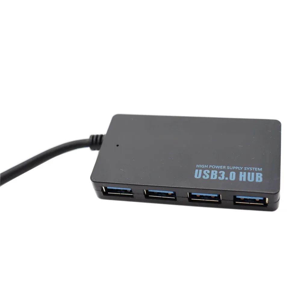 High-Speed 4-Port USB 3.0 Hub with Type-C Adapter for Laptop and PC