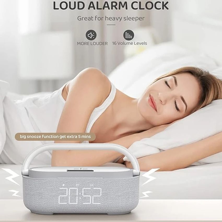 Portable Bluetooth Speaker with Wireless Charger FM Radio and Dimmable Light