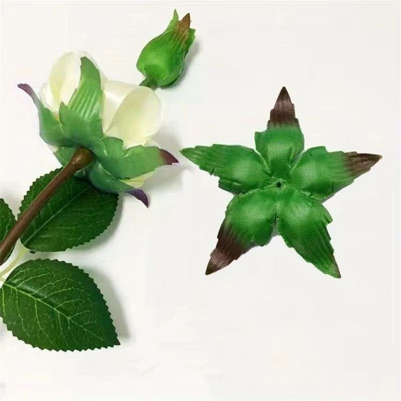 Realistic Artificial Rose Leaves 50/100pcs DIY Bouquet Decoration Accessories