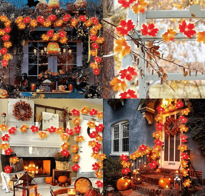 Maple Leaf LED Fall String Lights