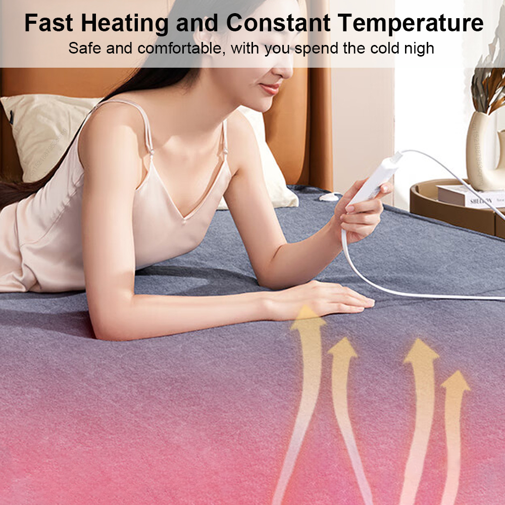 Electric Blanket Thicker, Automatic Thermostat Electric Heating Blanket, Body Warmer Thermal Mattress for Room