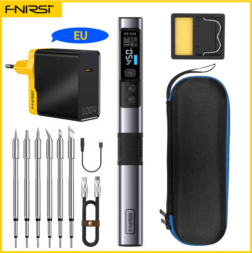 FNIRSI HS02 Smart Soldering Iron 100W with Adjustable Temperature and PD QC Fast Charging