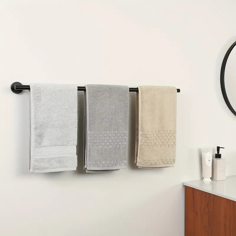 Bathroom Retractable Towel Bar, Matte Black Stainless Steel Towel Rack, Extended Drying Towel Hanging Bar