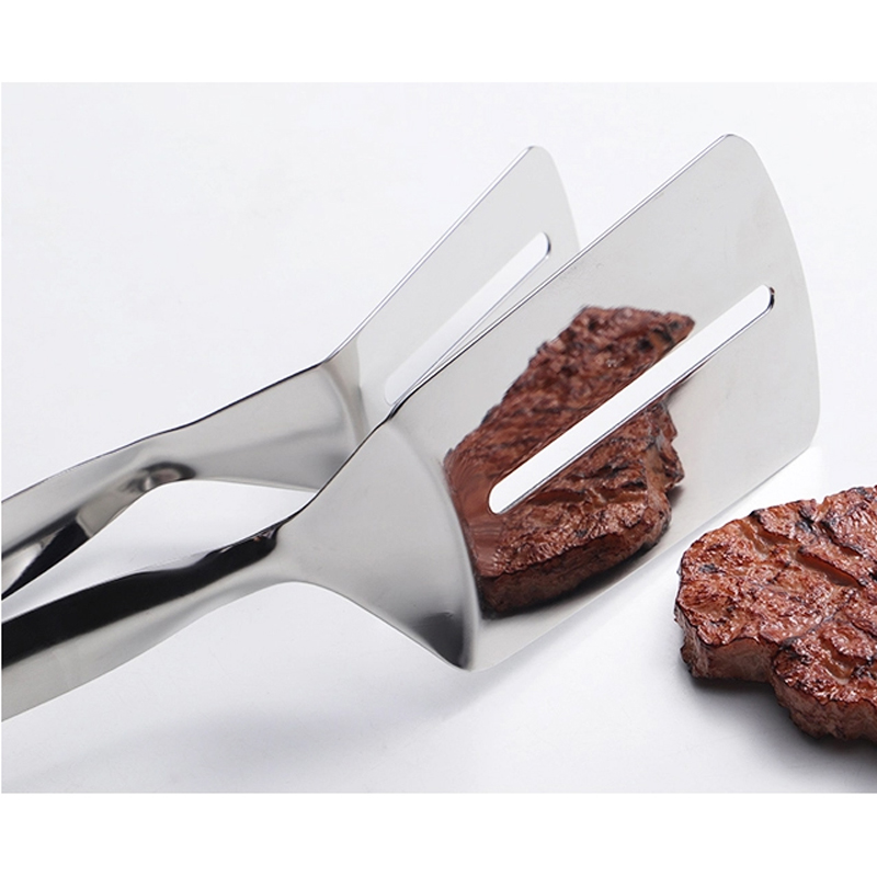 Stainless Steel Frying Shovel Clip Multifunctional Steak BBQ Tongs Frying Fish Spatula Clip Household Kitchen Tool
