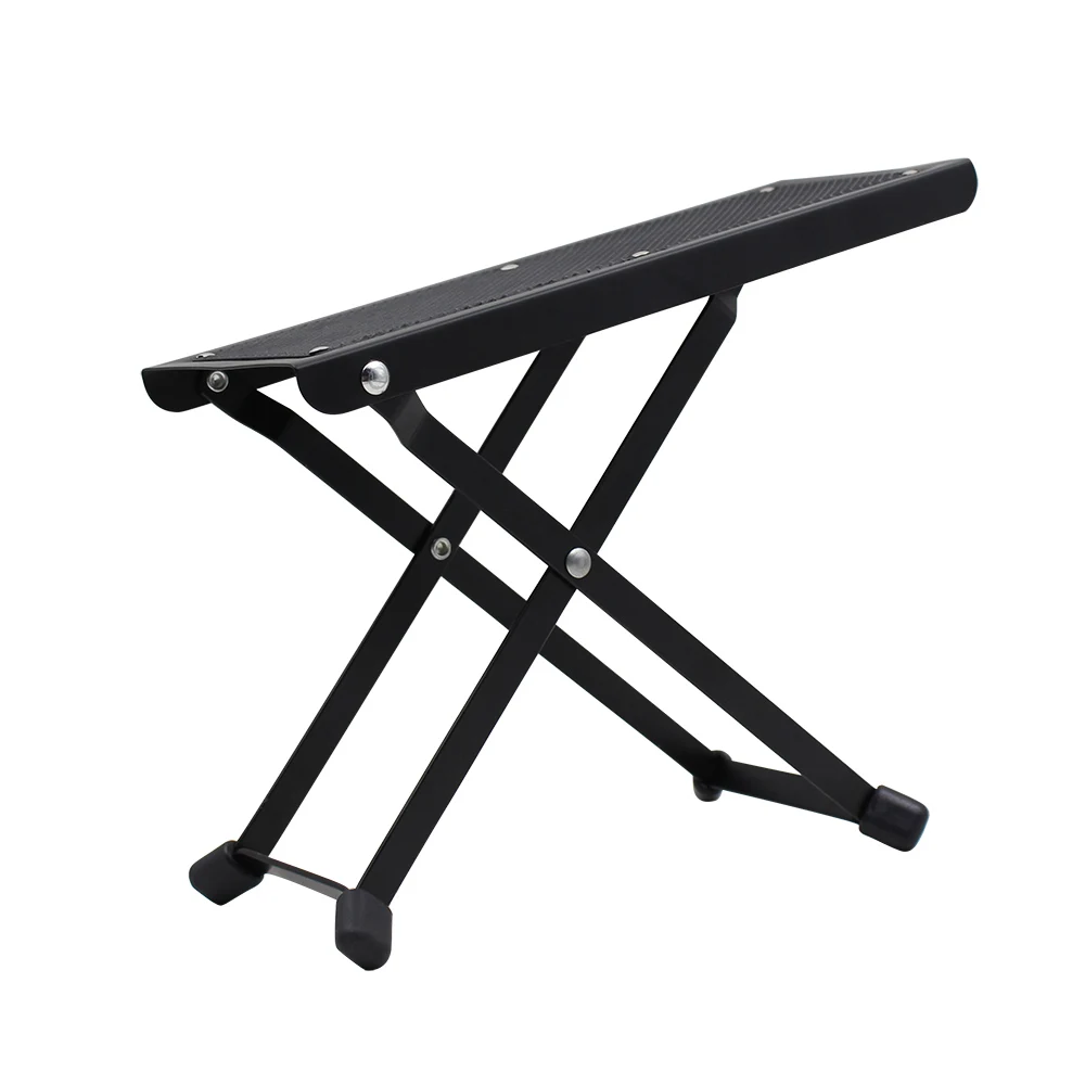 Adjustable Metal Foot Stool with Non-Slip Pads, Foldable Support for Guitar Parts & Accessories