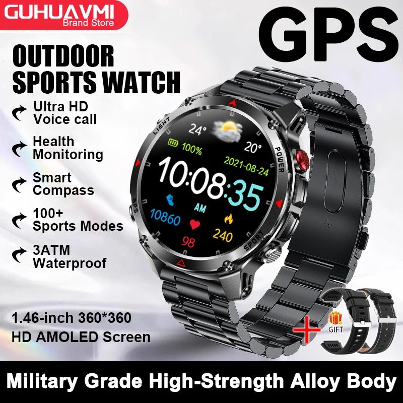 AMOLED GPS Smartwatch with Map Navigation and NFC Call