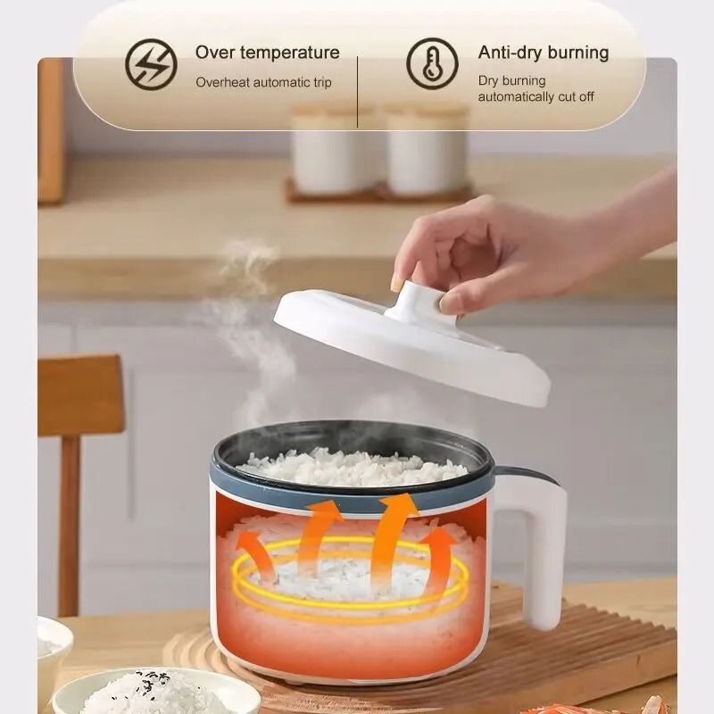 Double-Layer Mini Electric Rice and Steam Cooker