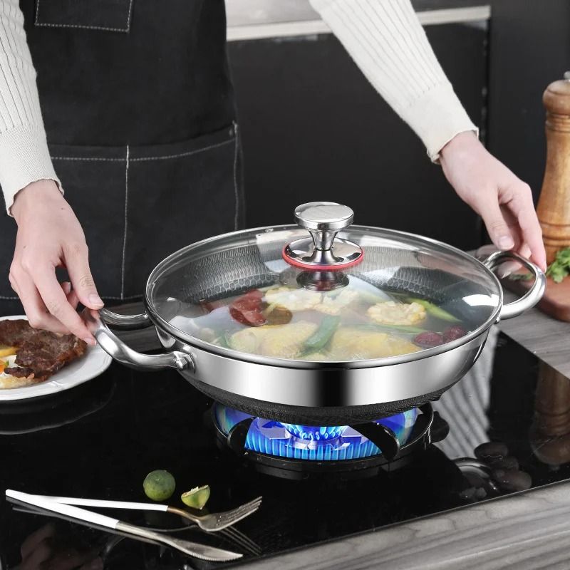 304 Stainless Steel Honeycomb Non Stick Soup Pot with Lid