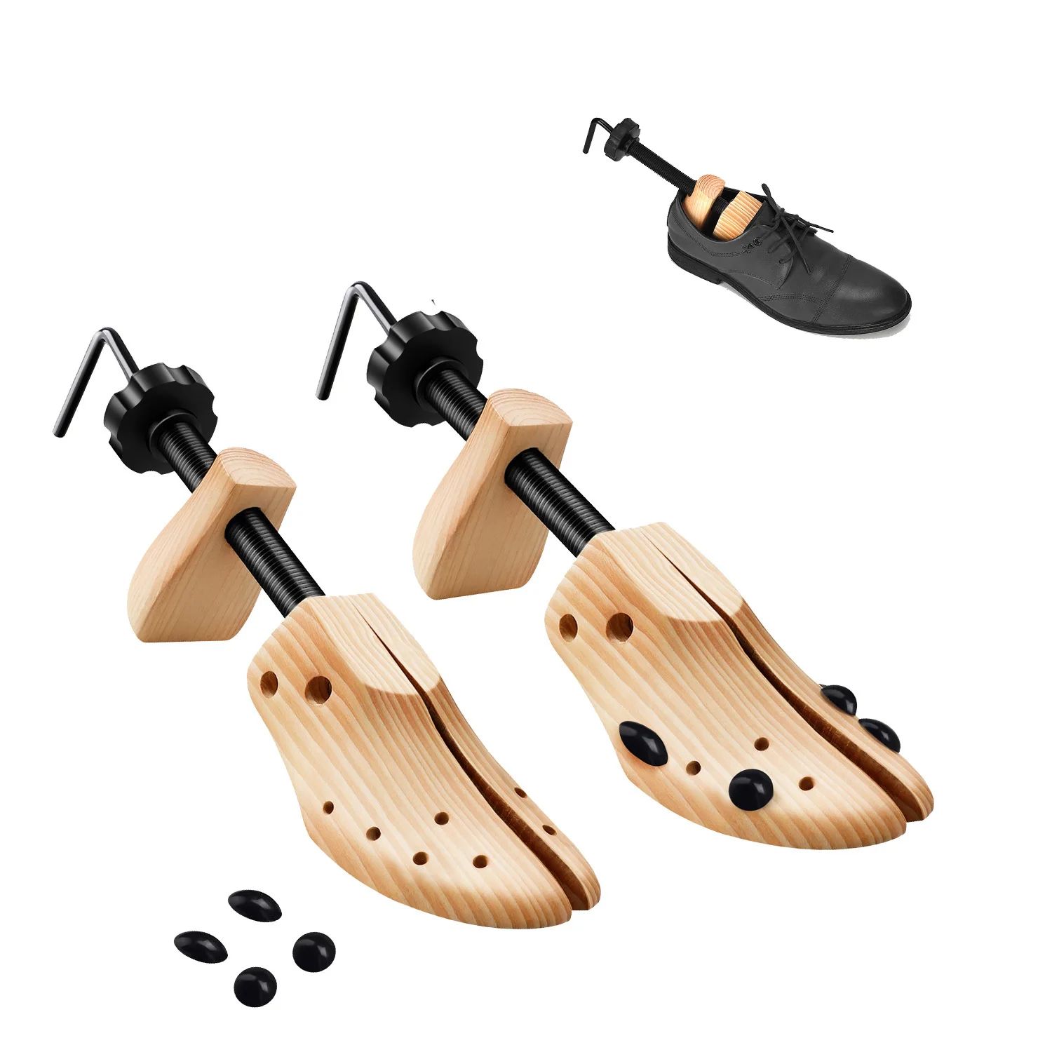 Repacego Adjustable Wooden Shoe Tree and Stretcher for Men and Women, Length and Width Expander Keeper for Shoes and Hee