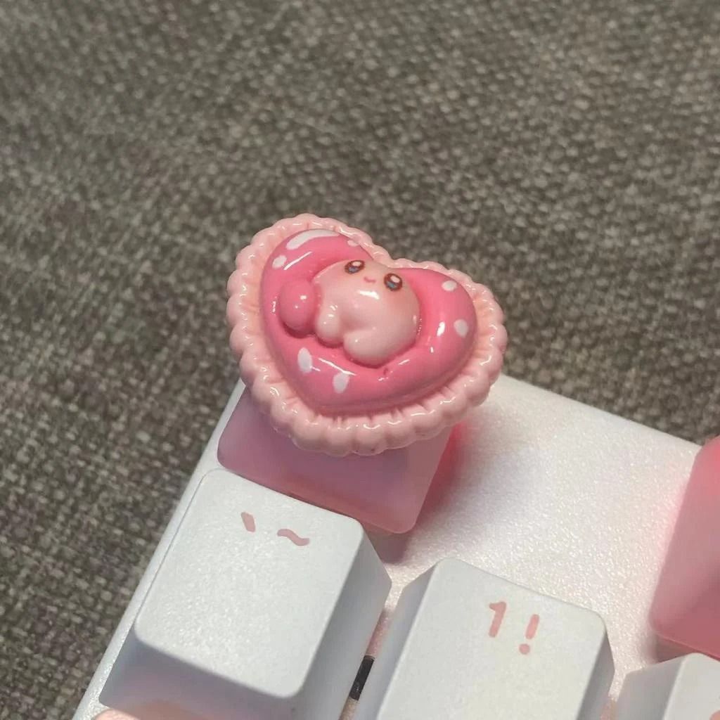 Handmade Pink Cartoon Keycap Custom PBT Mechanical Keyboard Keycap