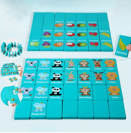 Seaside Animal Wooden Memory Matching Game Montessori Puzzle Board for Kids