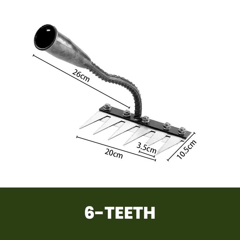 5/6/7/8 Teeth Agricultural Rake – Manganese Steel Soil Loosening & Weeding Tool, Multi-Use Agricultural Straw Hoe
