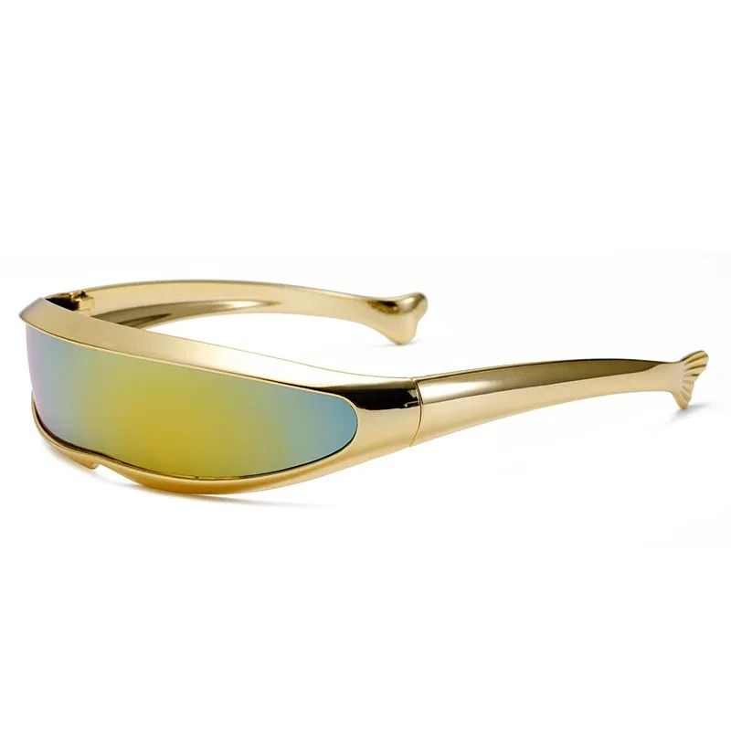 Futuristic Electroplated One Piece Sunglasses