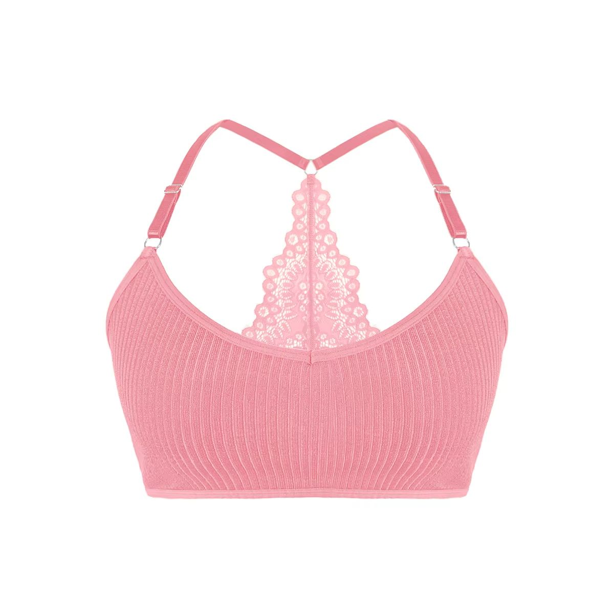 Women's Wireless Ribbed Bra – Breathable Backless Camisole Lingerie