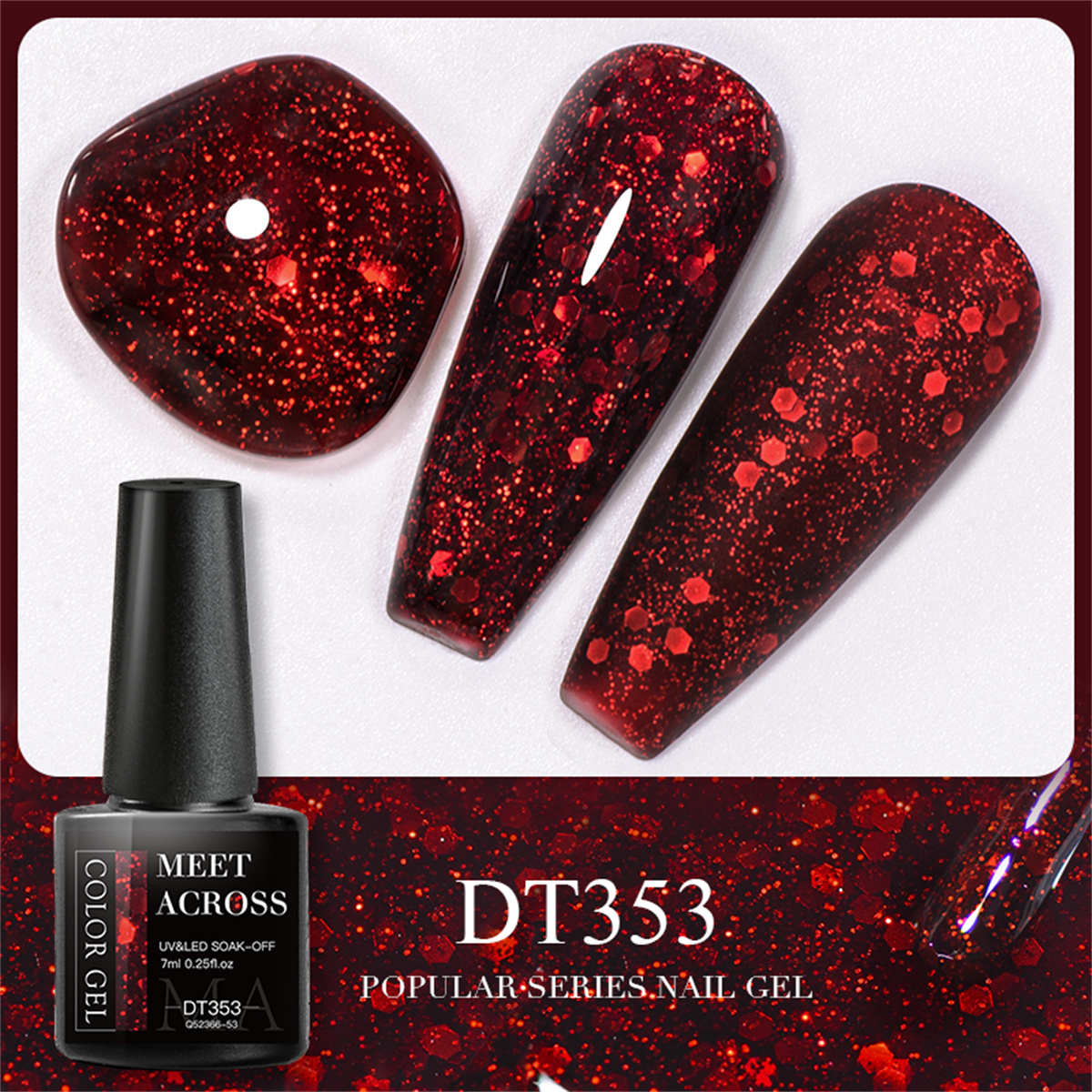 Sparkling Glitter Gel Nail Polish Long Lasting UV LED Soak Off Manicure