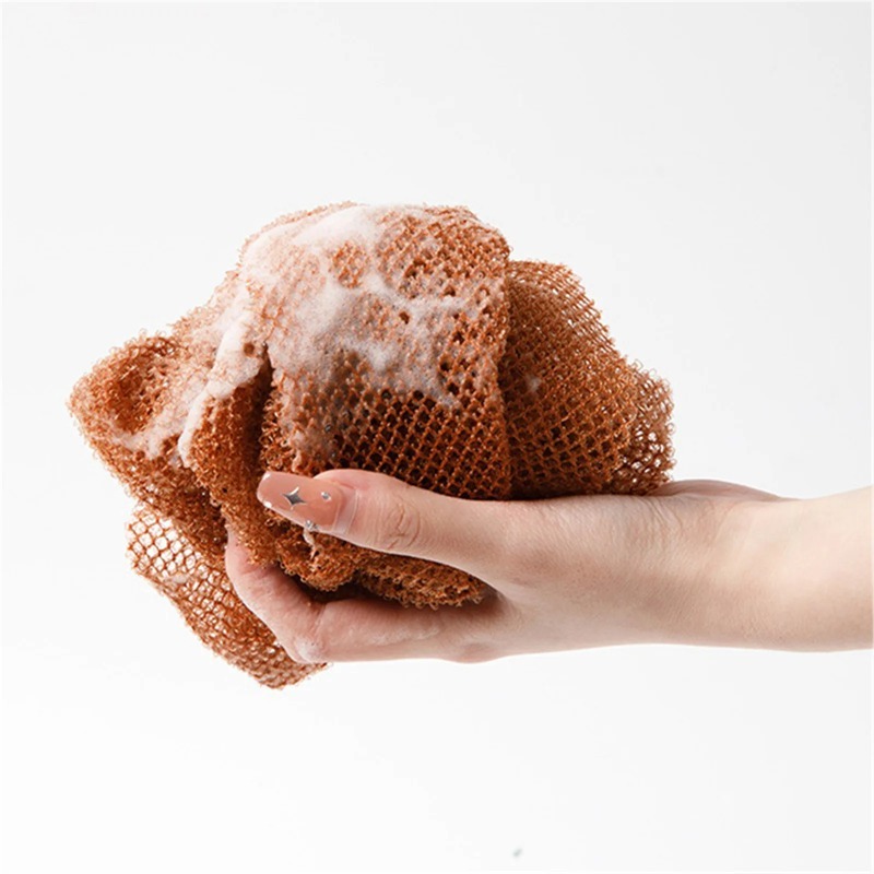 Easy Foaming Exfoliating Back Scrubber Net Sponge for Smooth Skin Shower Care