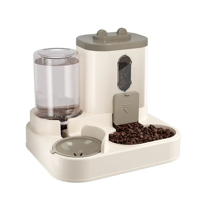 Automatic Dog Cat Feeder and Water Dispenser Set – Gravity Food Feeder and Waterer with Pet Food Bowl