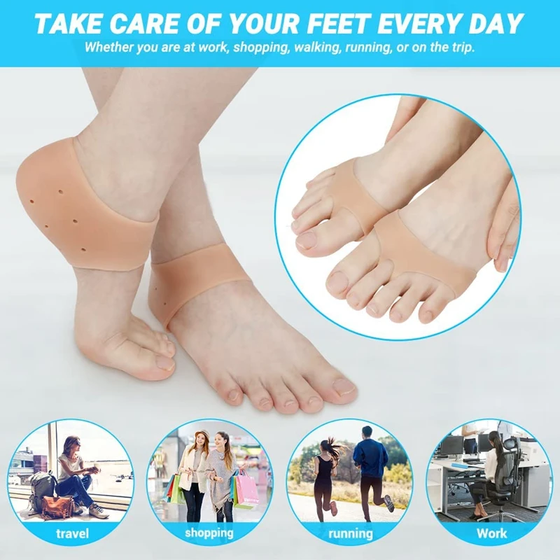 Silicone Gel Heel Protectors Metatarsal Pads & Forefoot Cushions for Ultimate Foot Comfort