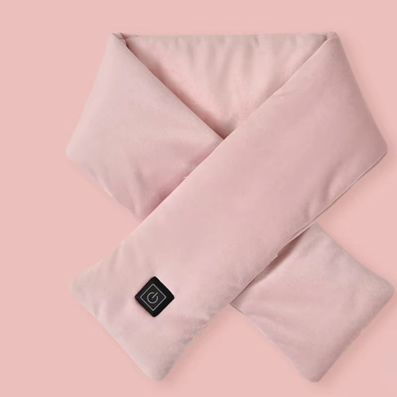 USB Heated Scarf with 3-Gear Temperature Control Fleece Wrap Electric Neck Warmer