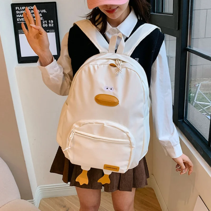 Cute Cartoon Duck Backpack Korean Style Travel School Bag