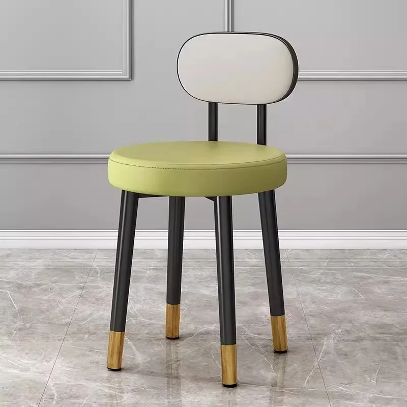 Breathable Creative Dining Chair, Home Light Luxury Dining Table and Chair, Soft Packaging Bedroom Dressing Chair