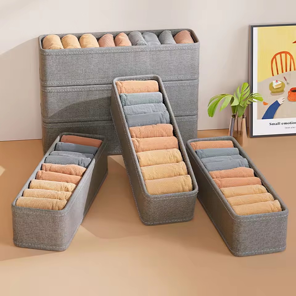 Drawer Wardrobe Storage Organizers, Cabinet Drawer Clothes Storage Box, T Shirts Jeans Underwear Pants Organizer Box