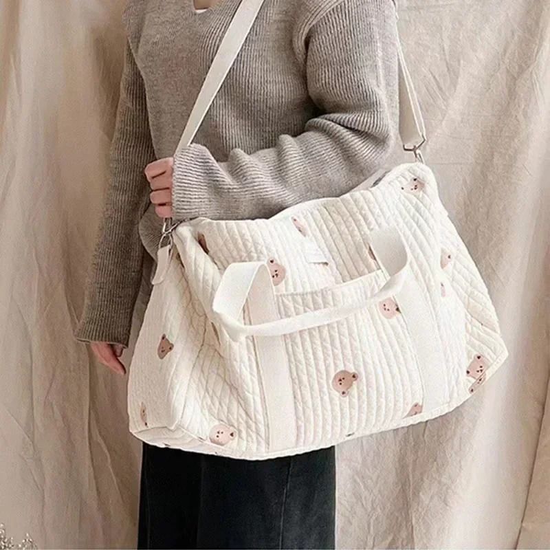 Bear Embroidery Maternity and Diaper Messenger Bag