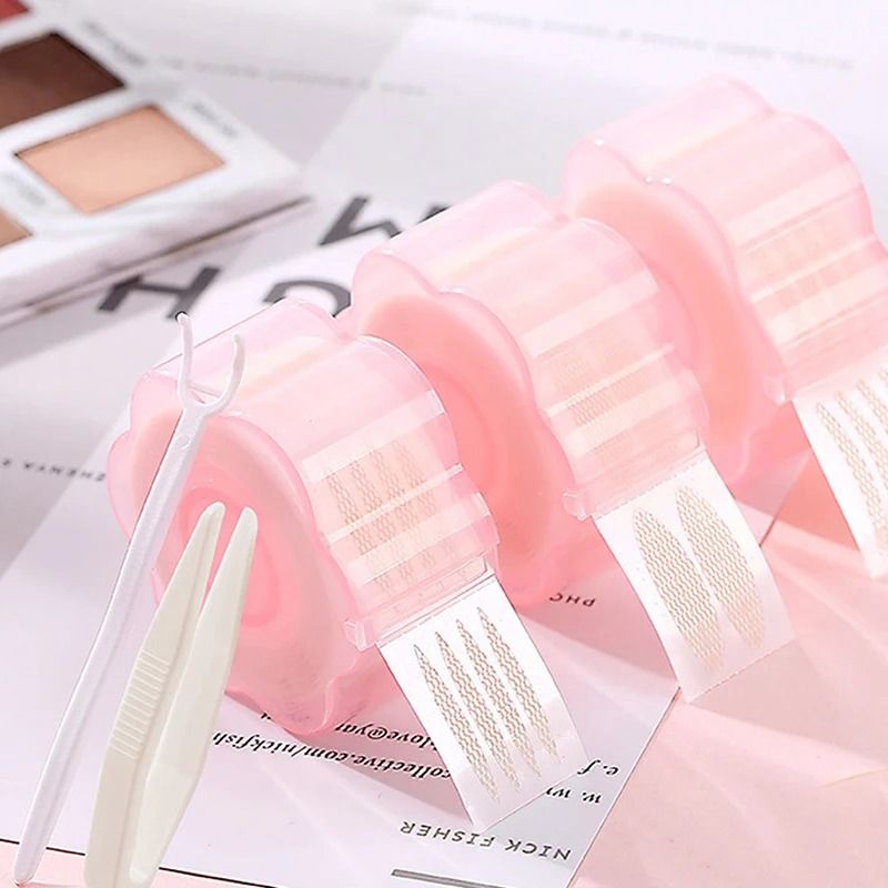360pcs Invisible Mesh Eyelid Tape | Water-Activated Lace Beauty Tool for Big Eyes
