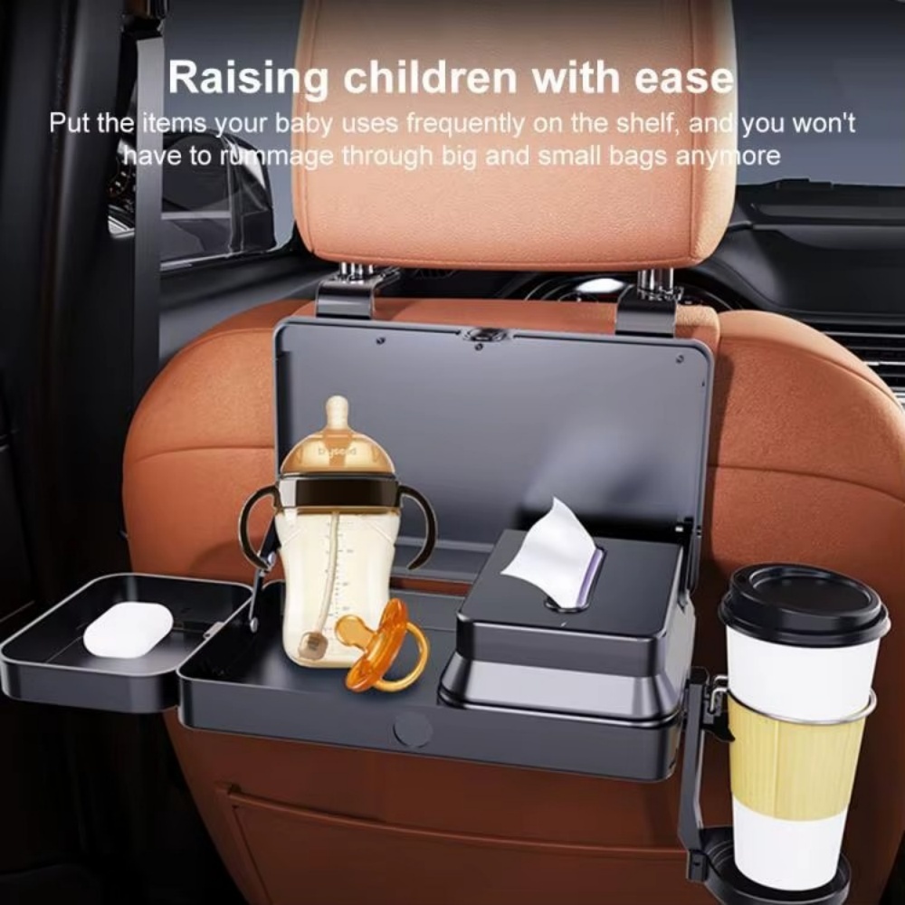Foldable Car Seat Tray Auto Dining Table Food Tray Drink Cup Holder Car Interior Accessories Shelf for Back Seat