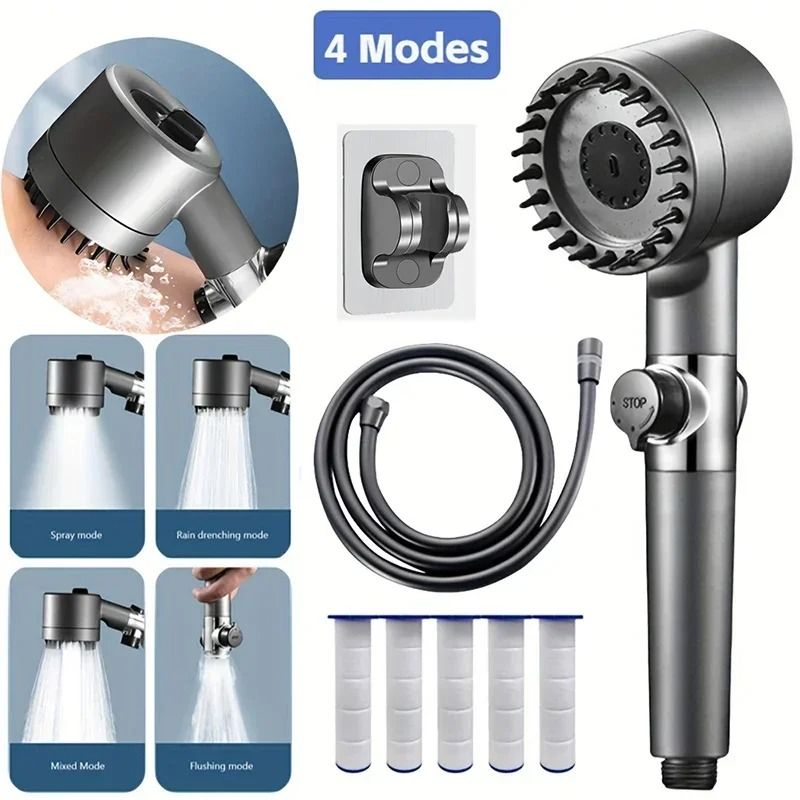 Adjustable Shower Head Rainfall High Pressure Large Flow Water Saving Shower Head