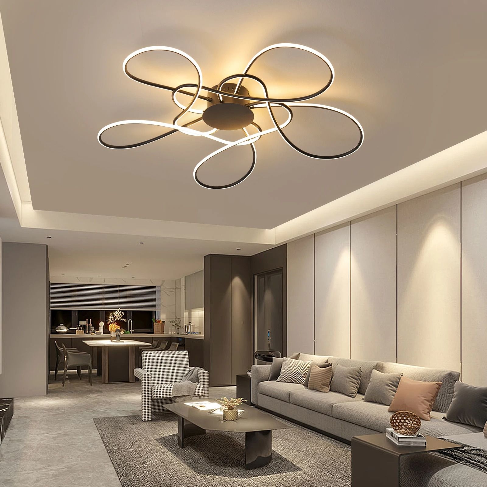 Modern LED Celestial Chandelier | Luxury Chrome & Gold Plated Ceiling Light