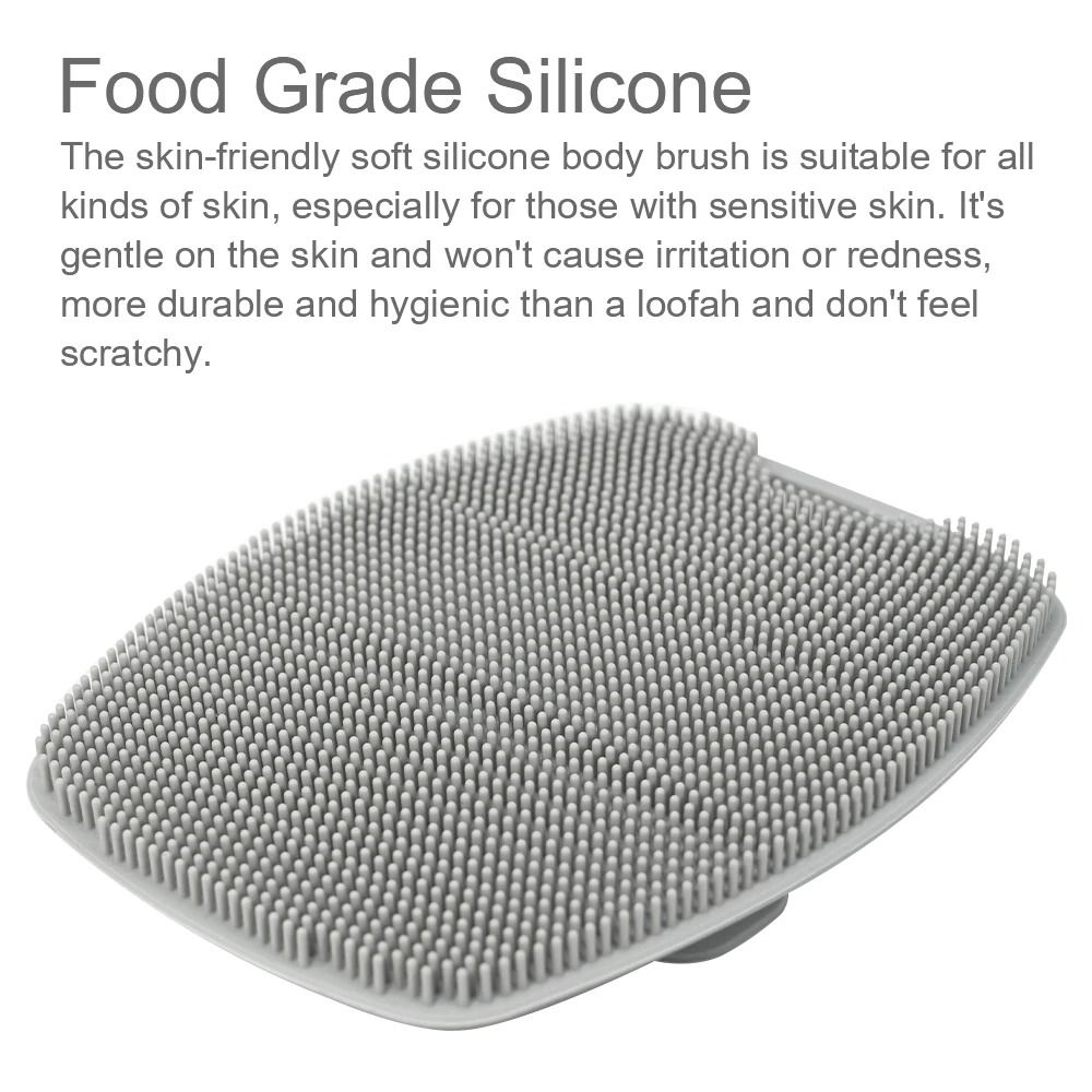 Exfoliating Silicone Body Scrubber with No Slip Handle for Deep Cleaning and Massage