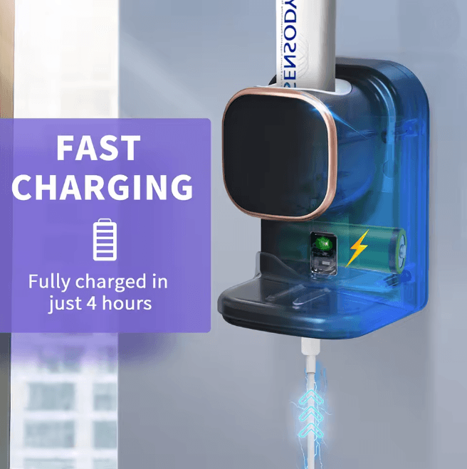 AutoPress Wall Mounted Automatic Toothpaste Dispenser Touch Free Bathroom Use