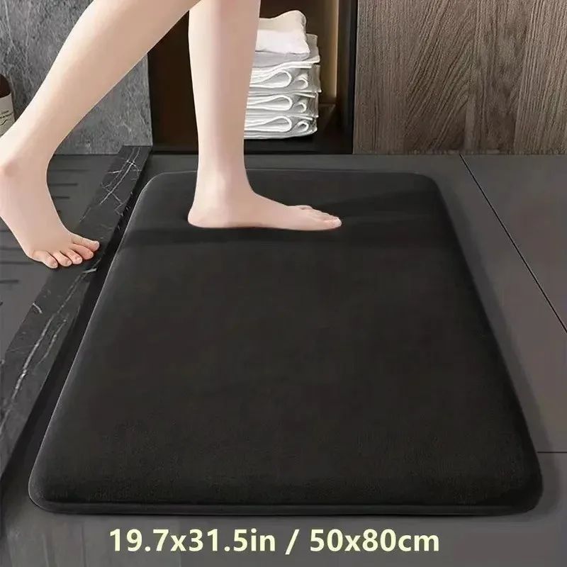 CloudSoft Coral Velvet Non Slip Bath Mat for Bathroom Floor