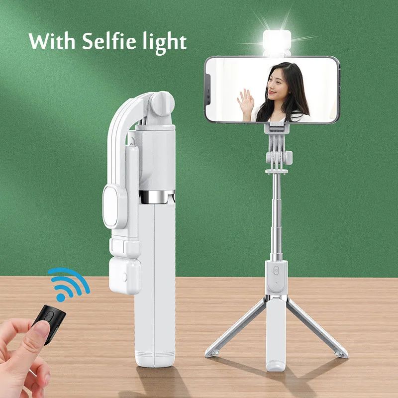 Bluetooth Selfie Stick Tripod with Light