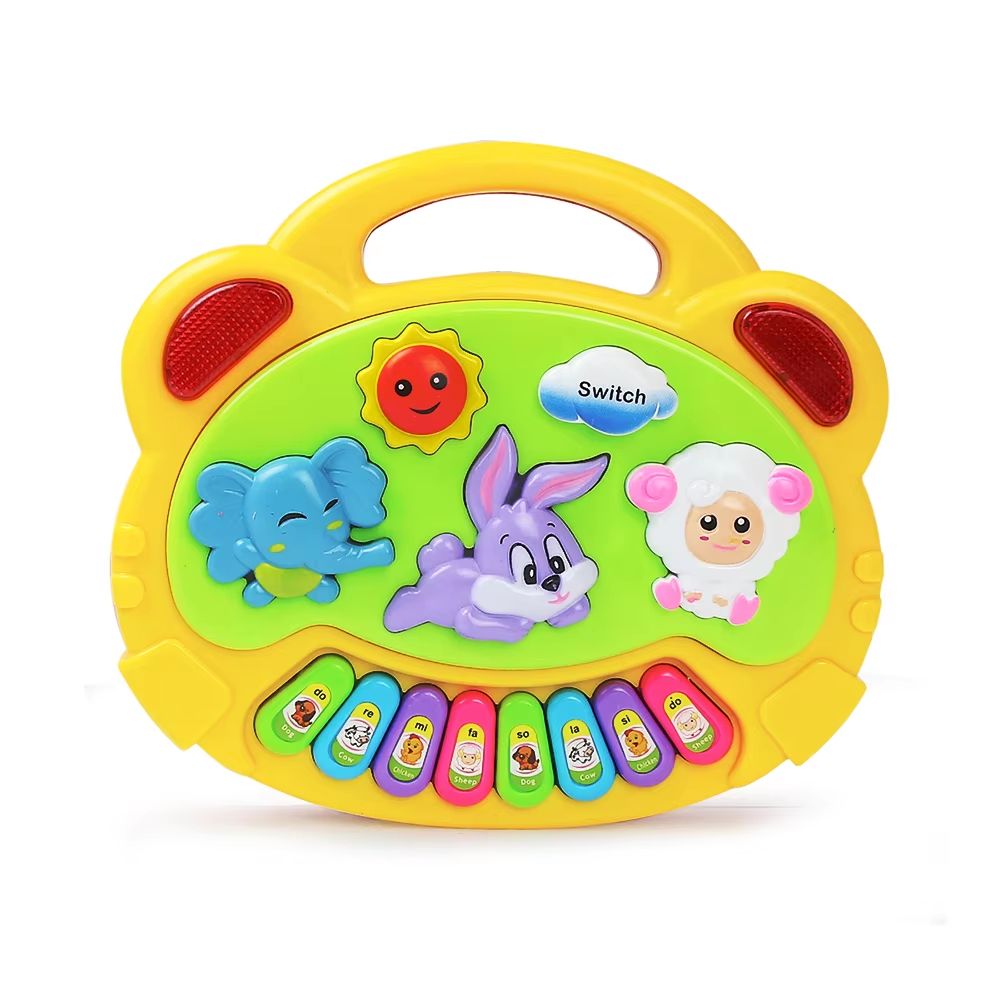 Kids Cartoon Piano Keyboard Game – Animal Sounds Flashing Lights Educational Instrument Toy