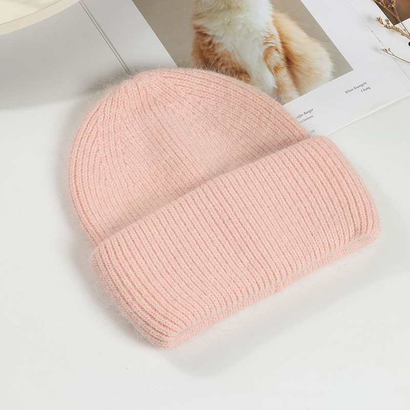 Real Rabbit Fur Winter Hat Fashion Women Beanie Warm Solid CoverWomen Solid Adult Cover Head Cap
